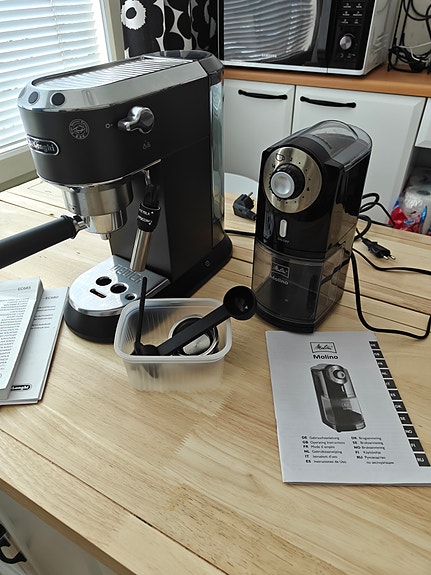 DeLonghi espressokeitin ja kahvimylly