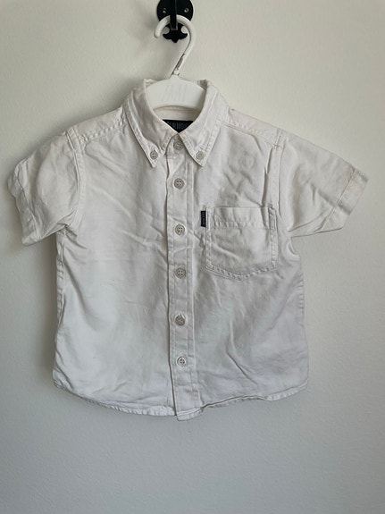 Lindex Fairmont valkoinen lyhythihainen kauluspaita,92