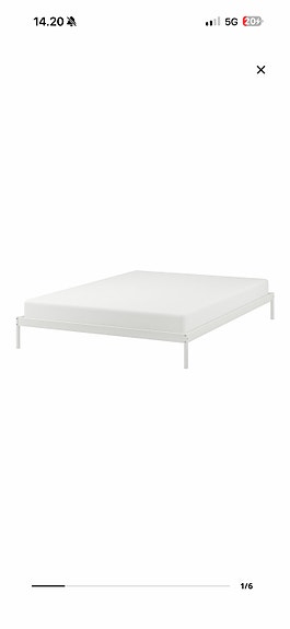 IKEA sänky 140x200 valkoinen metallirunko