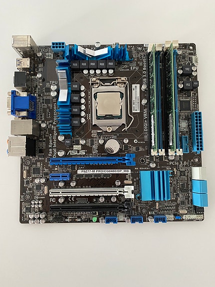 ASUS P8Z77-M PRO Emolevy + Intel i5-3570K + DDR3 RAM