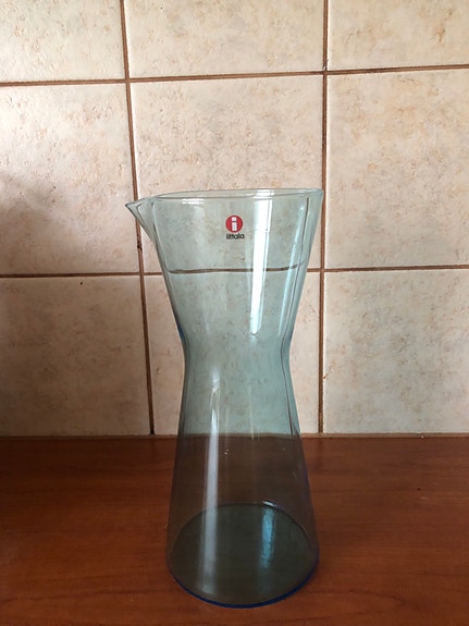 Iittala lasikannu karaffi sininen