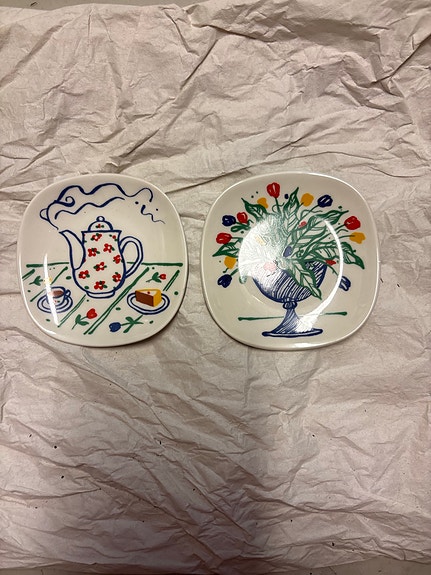 Arabia Cumulus seinälautaset 1989 ja 1990 Heikki orvola