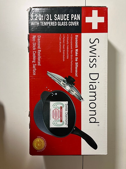 Uusi Swiss Diamond 3L kasari / kattila kannella, induktio
