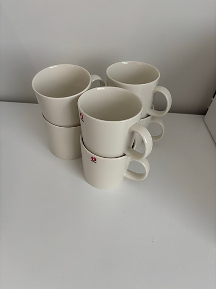 Iittala teema mukit valkoinen 6kpl