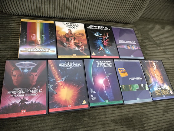 Star Trek elokuvia 9kpl + Indiana Jones elokuvia