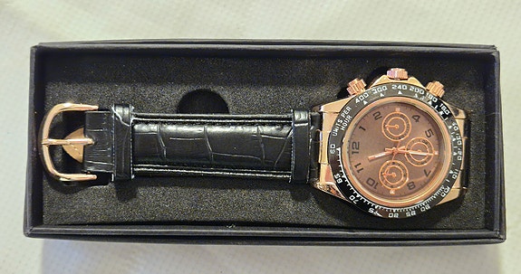 Rannekello rose gold/nahkaranneke