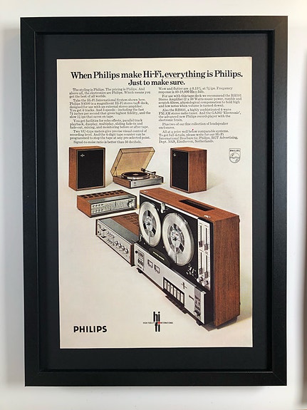 Framed 1971 Vintage Philips 4630 Hi-Fi Stereo Original Magazine Advertisement