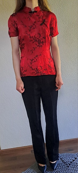 Thaimaassa teetetty silkkipaita ja housut xs/s, 34