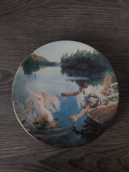 Arabia Kalevala "Aino ja Väinämöinen" seinälautanen