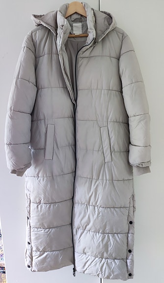 Beige pitkä talvitakki L