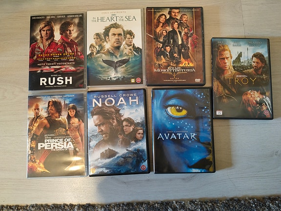7kpl DVD elokuvia