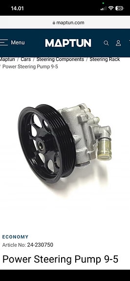 Saab ohjaustehostimen pumppu