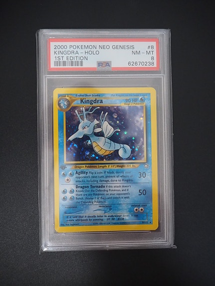 Pokemon kortti Kingdra Neo Genesis 1st edition PSA 8