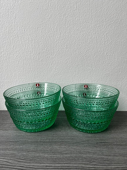 Iittala kastehelmi kulho, vihreä 4kpl