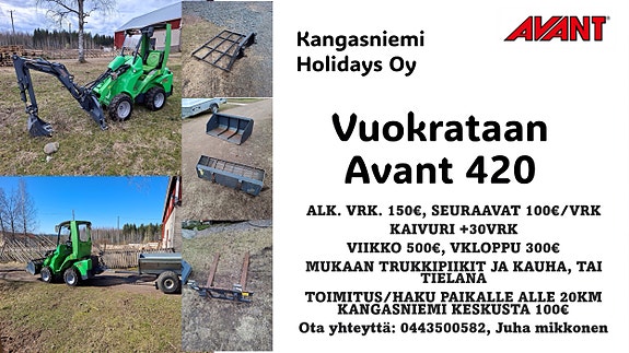 Avant 4 -pienkuormaaja vuokralle Kangasniemellä