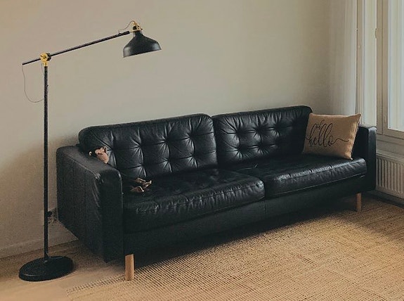 Ikea Landskrona 3 istuttava nahkasohva