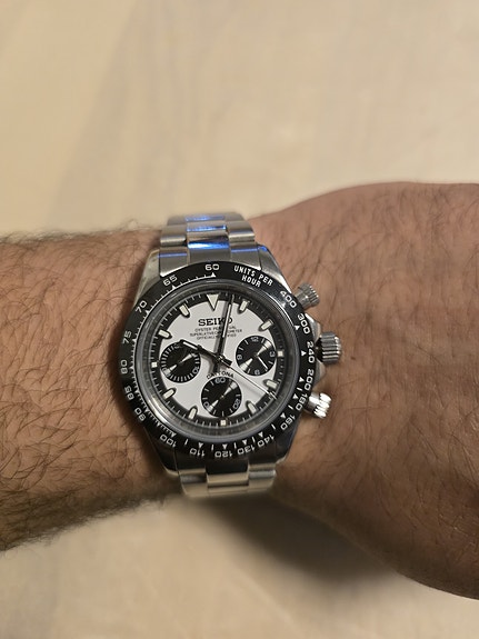 Seiko mod miesten rannekello kronografi teräsrannekkeella