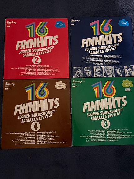 16 Finnhits LP-levyt 1, 2, 3 ja 4
