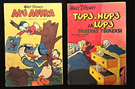 Aku Ankka v.1957 .No:t 2A,3B,4A,7A,8A ja 10A.