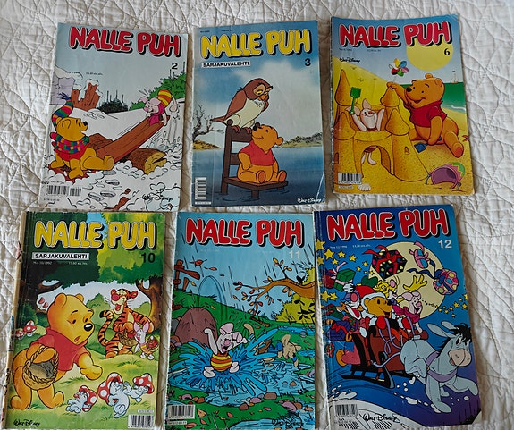 Nalle Puh sarjakuva lehtiä 6 kpl