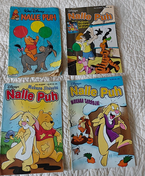 Nalle Puh sarjakuva lehtiä 4 kpl
