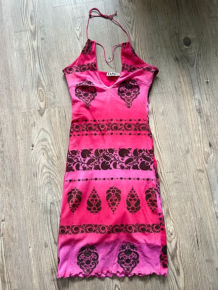 Pinkki Vintage halterneck mekko S