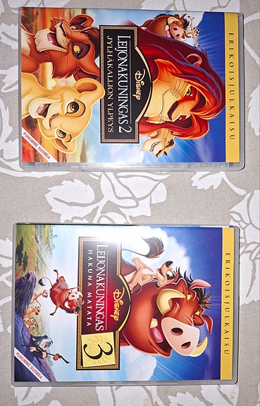 Leijonakuningas elokuvat 2 ja 3 dvd