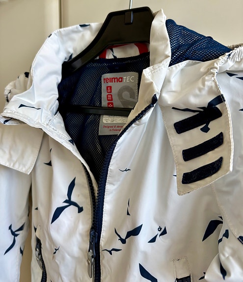 ReimaTec lasten takki koko 92 sini-valkoinen lintukuosi unisex