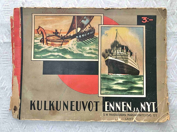 Kulkuneuvot ennen ja nyt vanha keräilyalbumi