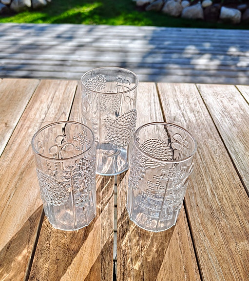 Nuutajärvi Flora kirkkaat lasit 3kpl