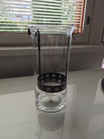 PartyLite lasinen kynttilälyhty metallipidikkeellä