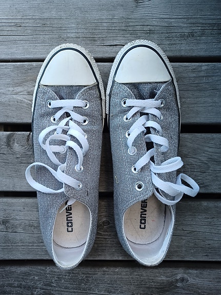 Converse koko 40 hopea glitter lyhytvartiset