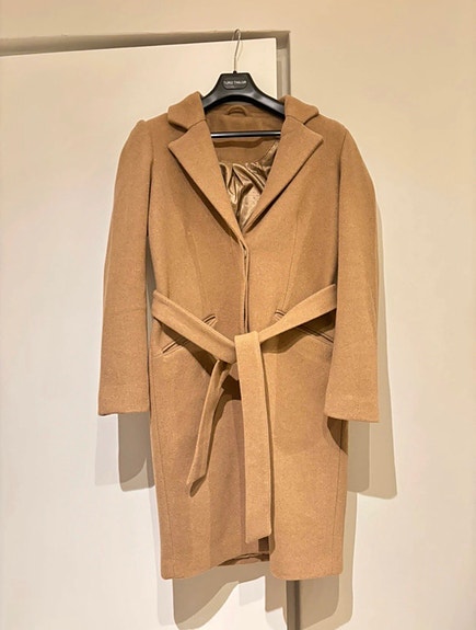 Vila villakangastakki pitkä M beige