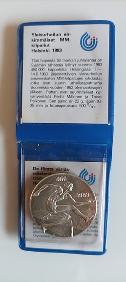 50 markan hopeinen juhlaraha