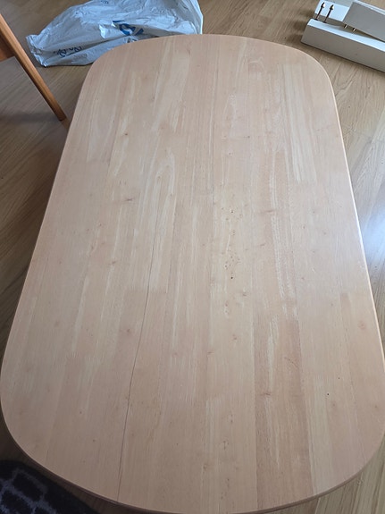 Soikea ruokapöytä vaalea 120 cm - purettu, hyväkuntoinen