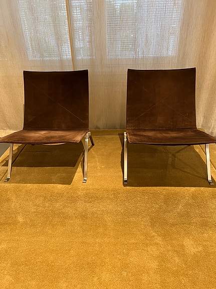 Fritz Hansen PK22 nojatuolit ruskea nahka, 2 KPL