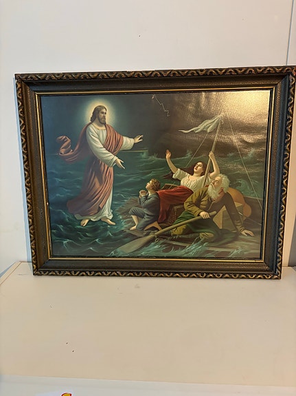 Uskonnollinen taulu Jeesus ja myrskyävä meri