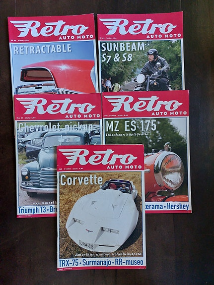 Retro auto moto lehdet × 5