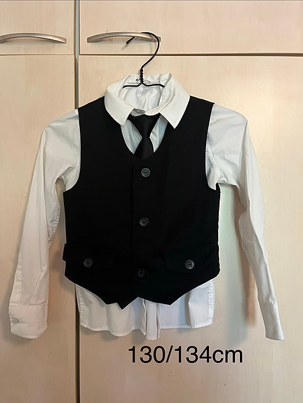 H&M poikien juhlapaita ja liivi koko 134 musta