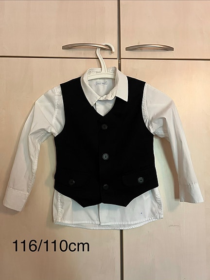 H&M poikien liivi ja kauluspaita koko 116 musta