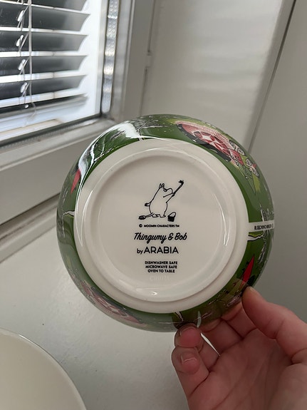 Arabia Muumi Tiuhti ja Viuhti syvät lautaset vihreä