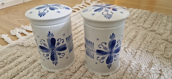2x Arabia purkki, käsinmaalattu