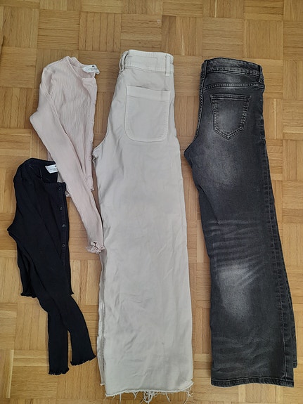 Vaatepaketti Zara ja H&M farkkuja ja paitoja 146-152