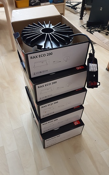 RAX ECO 200 valaisin lamppu