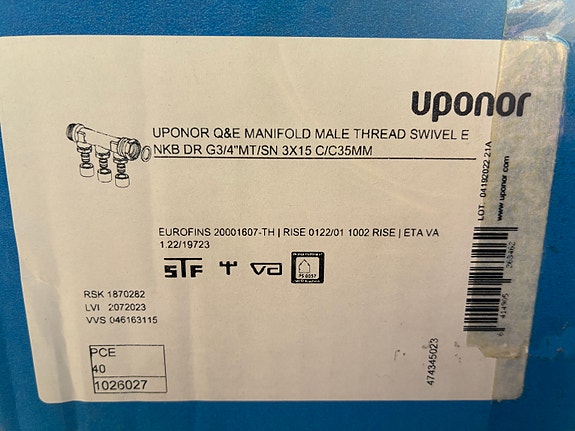Uponor 1026027 messinkinen jakotukki