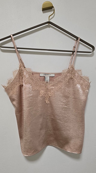 Toppi nude/rose FOREVER 21 satiini S