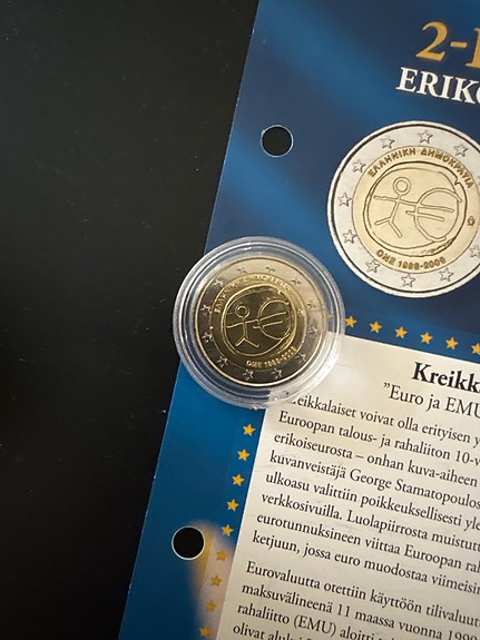 Kreikka 2 euron erikoisraha 2009 Euro ja EMU 10 vuotta