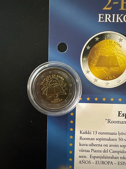Espanja 2 euron erikoisraha 2007 Rooman sopimus 50 vuotta