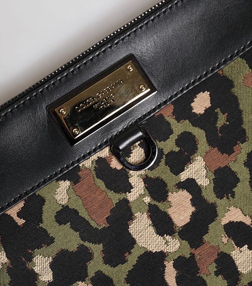 Dolce & Gabbana Clutch/ Käsilaukku kangas/nahka leopardikuvio unisex