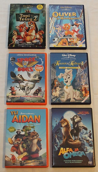 Lasten DVD-leffoja 6kpl